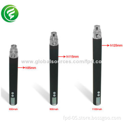 Ego VV2 battery with 650mAh, 900mAh, 1,100mAh